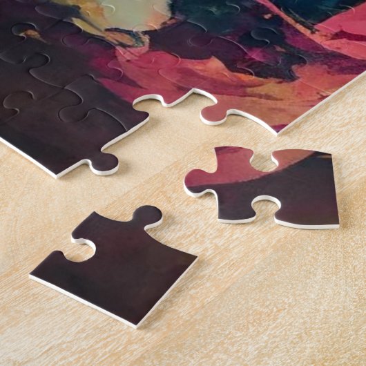 Fettrosa Hibiskus und Abstraktes Portrait der Frau Puzzle (Seite)