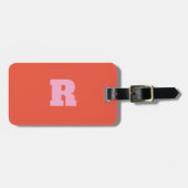 Fettrosa Orange Monogram Gift Gastgeschenk 2025 Gepäckanhänger (Vorderseite horizontal)