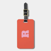 Fettrosa Orange Monogram Gift Gastgeschenk 2025 Gepäckanhänger (Vorderseite vertikal)