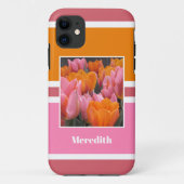 Fettrosa Orange Tulips Personalisiert Case-Mate iPhone Hülle (Rückseite)