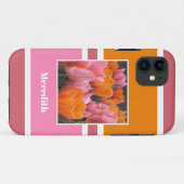 Fettrosa Orange Tulips Personalisiert Case-Mate iPhone Hülle (Rückseite (Horizontal))