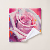 Fettrosa Rose in Bloom Gedicht Bohemisch Künstleri Badhandtuch Set (Waschlappen)