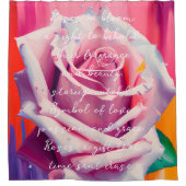 Fettrosa Rose in Bloom Gedicht Bohemisch Künstleri Duschvorhang (Vorderseite)