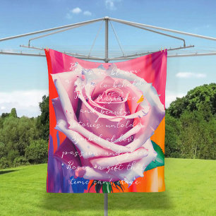 Fettrosa Rose in Bloom Gedicht Bohemisch Künstleri Fleecedecke