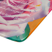 Fettrosa Rose in Bloom Gedicht Bohemisch Künstleri Schneidebrett (Ecke)