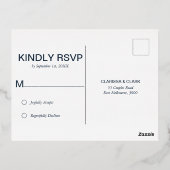 Fettrosa UAWG Foil Wedcard Folien Feiertagspostkarte (Rückseite)