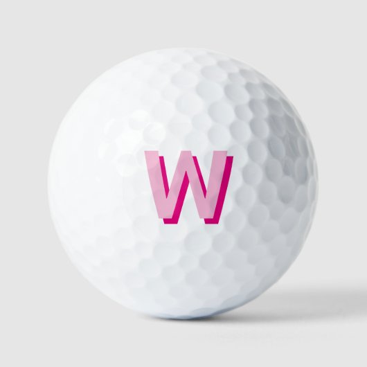 Fettrosa und Hot-Pink Anfangsmonogramm Golfball (Vorderseite)
