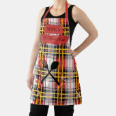 Fettrot Kariert Personalisiert mit Kochutensilien Schürze (InSitu)