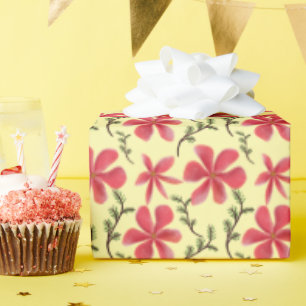Fettrote florale nahtlose Muster   Geschenkpapier