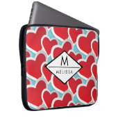 Fettrote Herzen Wiederholung Muster Niedlich Laptopschutzhülle (Vorne Rechts)