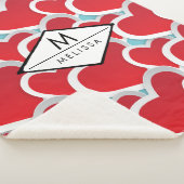 Fettrote Herzen Wiederholung Muster Niedlich Sherpadecke (3/4)