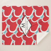 Fettrote Herzen Wiederholung Muster Niedlich Sherpadecke (Vorderseite (Horizontal))