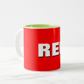 Fettrote Kaffeetasse - Klassischer Keramikbecher (Vorderseite Links)