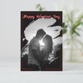 Fettrote und schwarze Valentinstag-Fotokarte (Stehend Vorderseite)