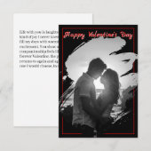 Fettrote und schwarze Valentinstag-Fotokarte (Vorne/Hinten)