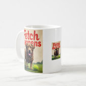 Fetts Happens Humorose Hundetasse Tasse (Vorderseite Links)