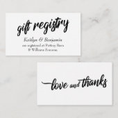 Fettschrift, einfaches Hochzeitsregister Begleitkarte (Vorne/Hinten)