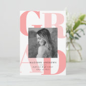 Fettschrift | Foto Graduation Party Einladung (Stehend Vorderseite)