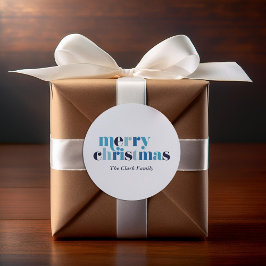 Fettschrift "Frohe Weihnachten" Runder Aufkleber