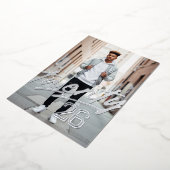 Fettschrift Grad | Maskuliner Foto Abschluss Folieneinladung (Gedreht)