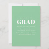 Fettschrift grün | Foto Graduation Party Einladung (Rückseite)