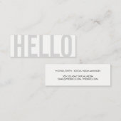 Fettschrift | Hallo (grau) Mini Visitenkarte (Vorne/Hinten)
