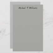 Fettschrift Klassisches Grau Elegant Minimalistisc Briefpapier (Vorne/Hinten)