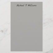 Fettschrift Klassisches Grau Elegant Minimalistisc Briefpapier (Vorderseite)