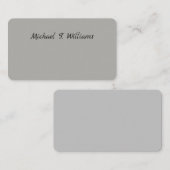 Fettschrift Klassisches Grau Elegant Minimalistisc Mitteilungskarte (Vorne/Hinten)