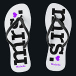 Fettschrift (lila) badesandalen<br><div class="desc">Spaß,  maßgeschneiderte Hochzeitskippen</div>