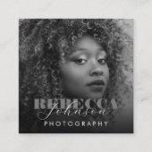 Fettschrift Typografie Foto Qr Code Fotografie Quadratische Visitenkarte (Vorderseite)