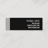 Fettschwarz und grau Personal Trainer Mini Visitenkarte (Rückseite)