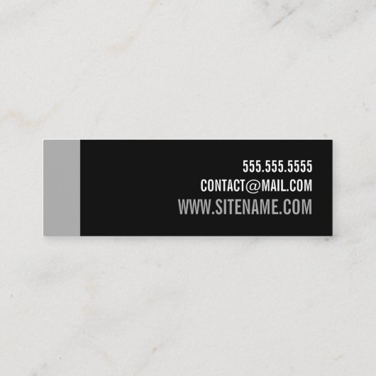 Fettschwarz und grau Personal Trainer Mini Visitenkarte (Rückseite)
