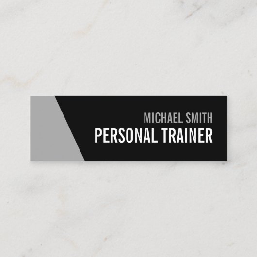 Fettschwarz und grau Personal Trainer Mini Visitenkarte (Vorderseite)