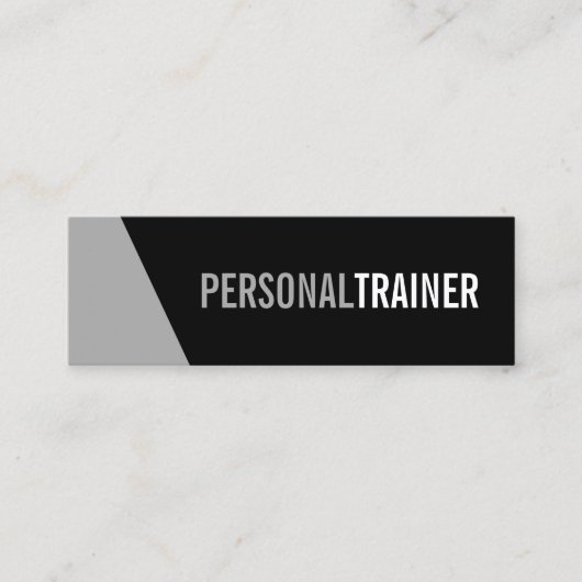 Fettschwarz und grau Personal Trainer Mini Visitenkarte (Vorderseite)