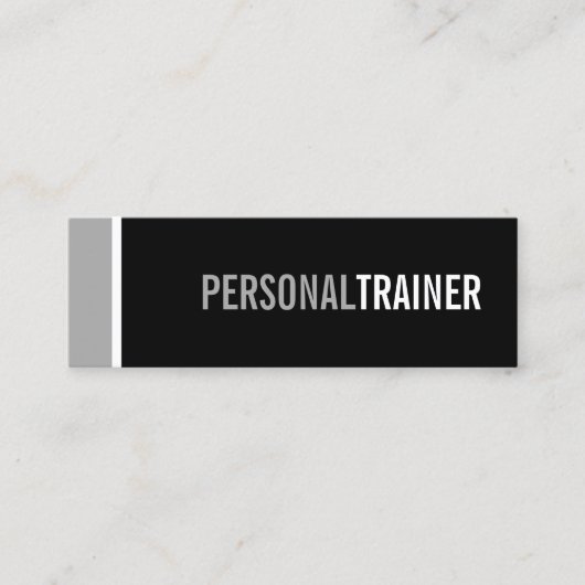 Fettschwarz und grau Personal Trainer Mini Visitenkarte (Vorderseite)