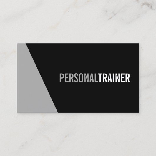 Fettschwarz und grau Personal Trainer Visitenkarte (Vorderseite)