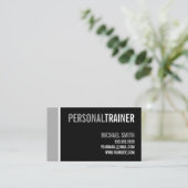 Fettschwarz und grau Personal Trainer Visitenkarte (Stehend Vorderseite)