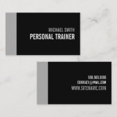 Fettschwarz und grau Personal Trainer Visitenkarte (Vorne/Hinten)