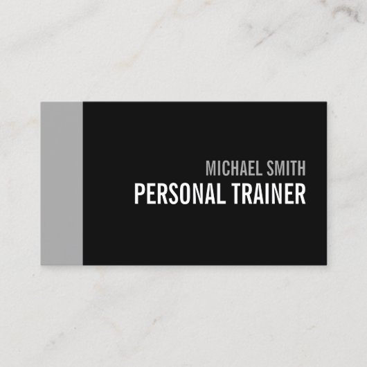 Fettschwarz und grau Personal Trainer Visitenkarte (Vorderseite)