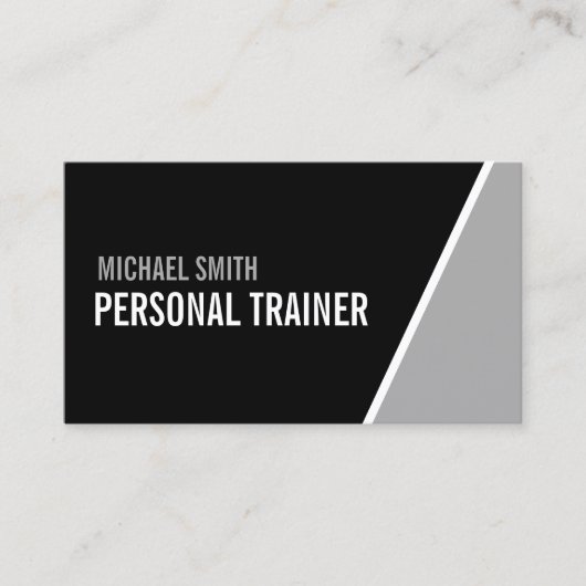 Fettschwarz und grau Personal Trainer Visitenkarte (Vorderseite)