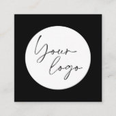 Fettschwarz und Weiß QR Code Social Quadratische Visitenkarte (Vorderseite)