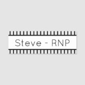 Fettschwarzer Streifen und grau Personalisiert Namensschild (Vorderseite)