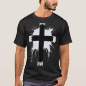 Fettschwarzes Kreuz mit Spritzer T-Shirt (Vorderseite)