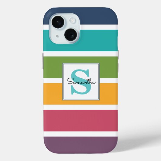 Fettstreifen Mit Monogramm Case-Mate iPhone Hülle (Rückseite)