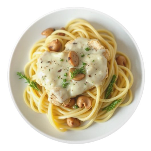 Fettuccini Alfredo Funny Food  Keramikknauf (Vorderseite)