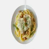 Fettuccini Alfredo Funny Food Weihnachten Ornament Aus Metall (Vorderseite Rechts)