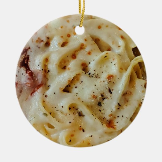 Fettuccini Pasta Funny Food Keramik Ornament (Vorne)