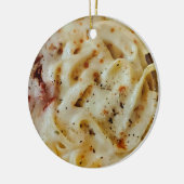 Fettuccini Pasta Funny Food Keramik Ornament (Links)