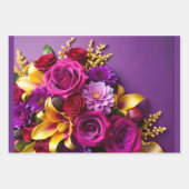Fettviolettes Blumen-Geschenkpapier Geschenkpapier Set (Vorderseite)